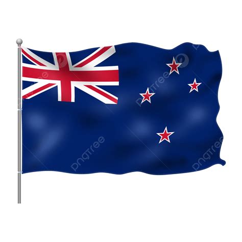 New Zealand Flag Flying On Pole, New Zealand, Flag, Country Flag PNG ...
