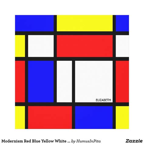 Modernism Red Blue Yellow White Abstract Primary Canvas Print | Zazzle ...