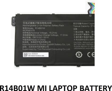 SOLUTIONS-365 COMPATIBLE R14B01W BATTERY FOR Xiaomi MI Redmi Book 14 ...