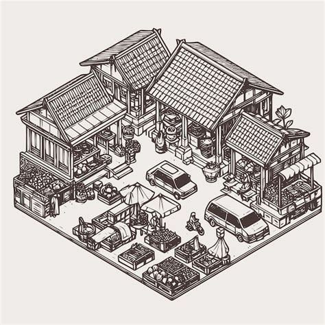 Isometric traditional market | Premium AI-generated vector