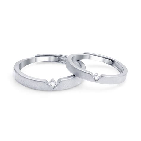 Silver Promise Couple Band – Veeram Jewels