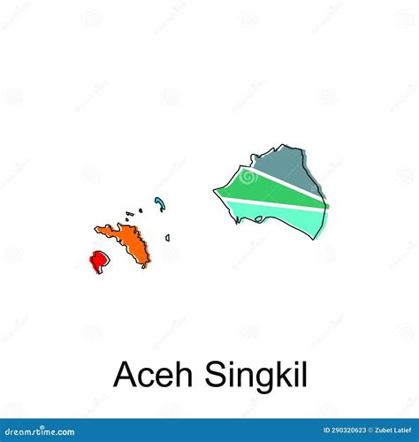 Map of Aceh Singkil City Modern Outline, High Detailed Vector Illustration Design Template ...