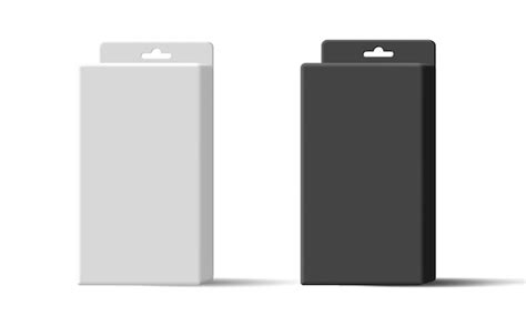 3d black and white product packaging with hanging mount for store ...