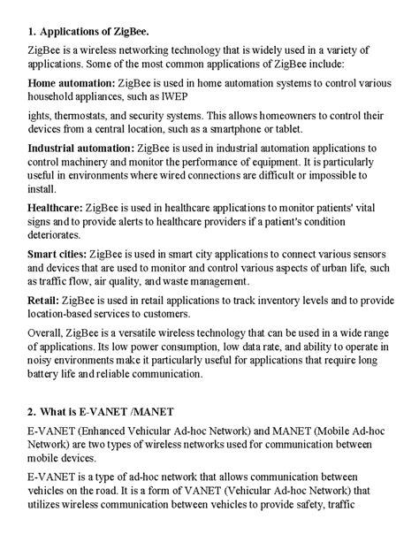 QB solutions for UT - Applications of ZigBee. ZigBee is a wireless ...