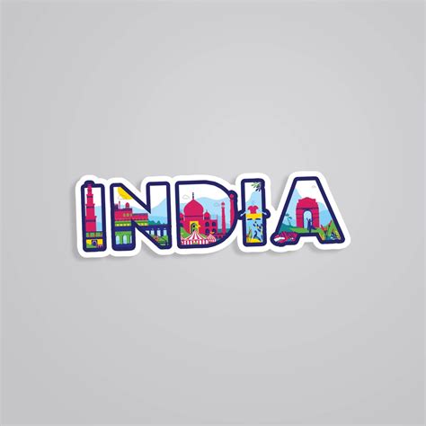 India Landmarks Design Stickers