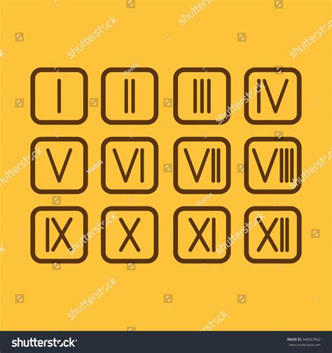 Set Roman Numerals 112 Icon Vector Stock Vector (Royalty Free ...