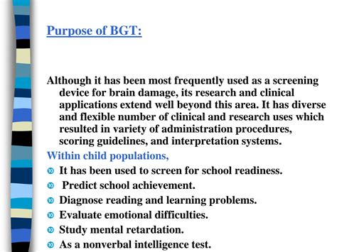 SOLUTION: The bender visual motor gestalt test bgt psychology - Studypool