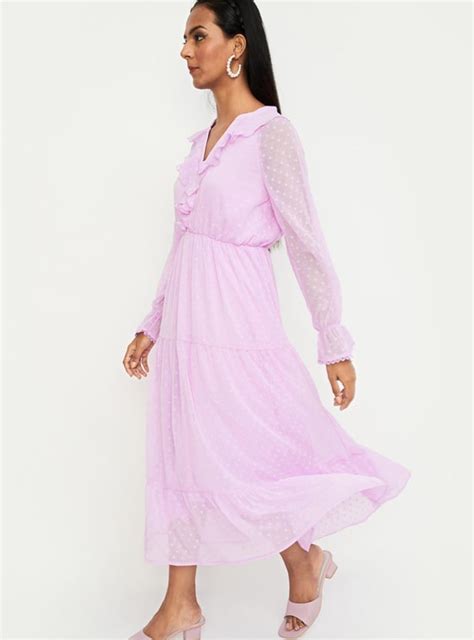 Buy Women Dobby Tiered Maxi Dress Online at just Rs. 1299.0 ...