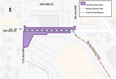 Temporary Burke-Gilman Trail detours in place on NW 45th St - My Ballard