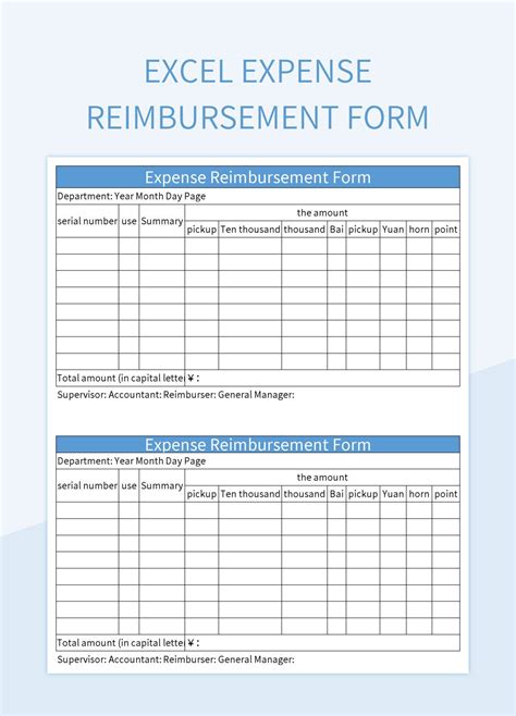Image result for Expense Reimbursement Form Template