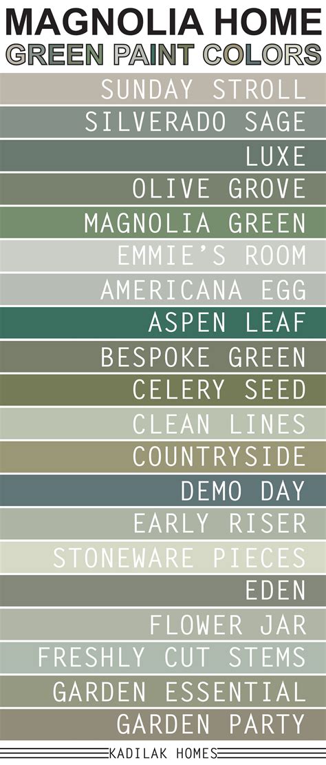 Magnolia Homes Fixer Upper Green Paint Colors! | Magnolia paint colors ...