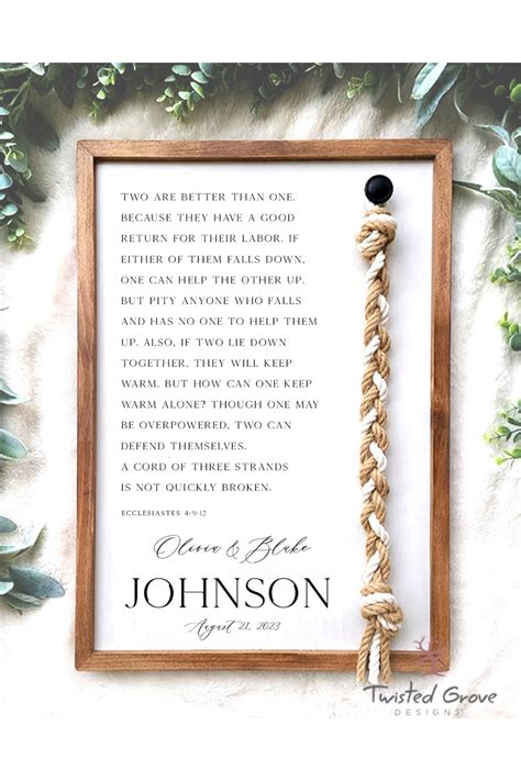 Wedding unity ceremony braided cross a cord of three strands ...