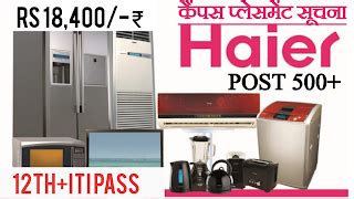 ITI Job Interview ITI Campus Placement ITI Job Requirement Haier ...