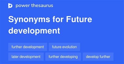 FUTURE DEVELOPMENT Synonyms: 176 Similar Words & Phrases