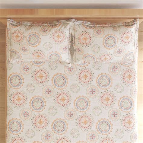 Buy Rhapsody Cotton 144TC Floral Print 3Pcs Super King Bedsheet Set ...