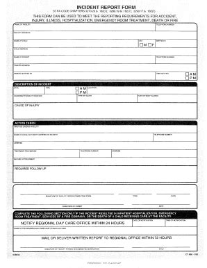Incident Report Template 55 Pa Code - Fill Online, Printable, Fillable ...