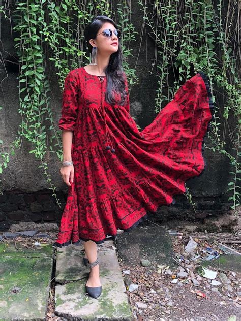Get Printed Gathered Layers Frill Trim Dress at ₹ 3420 | LBB Shop