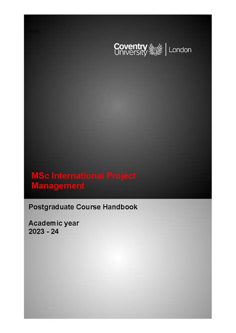PG Course Handbook MSc International PM 2023-24 - MSc International ...