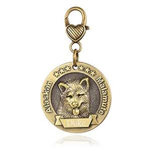 Malamute Dog Tag Personalized Alaskan Malamute 3D Effect Copper Puppy ...