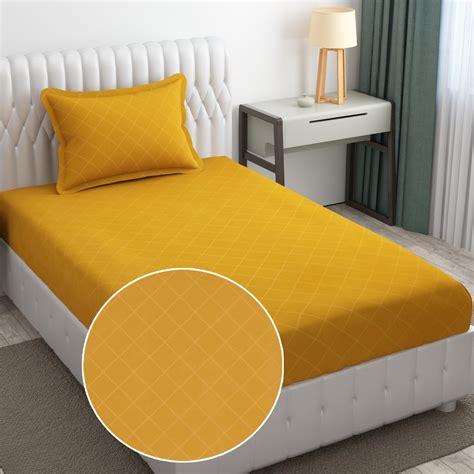 FRESH FROM LOOM Microfiber Bed Sheet Set - Single Geometric Bedsheet ...