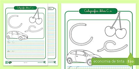 Folhas de caligrafia - Letra C (teacher made) - Twinkl
