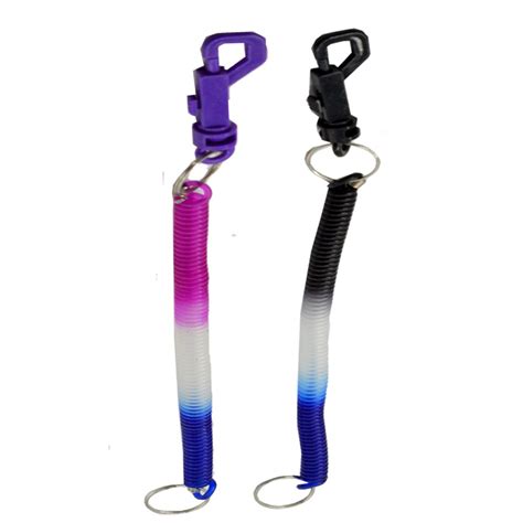 Faynci Key Ring Spiral Two Plastic Key Chain Stretchable String Clip ...