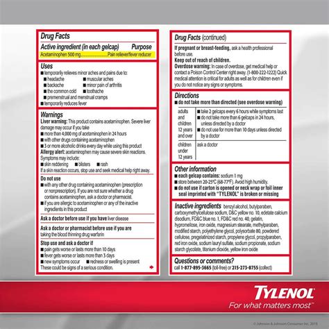 TYLENOL Acetaminophen Extra Strength Rapid Release 500mg Gel - 290 ...