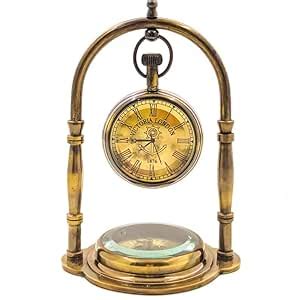 ROCKHOPPER Nautical Antique Brass Desk Clock - Collectable Home Decor ...