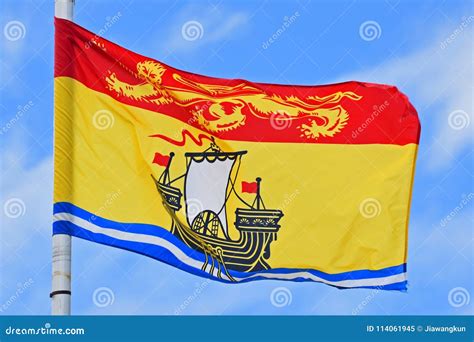 Flag of New Brunswick stock image. Image of center, city - 114061945