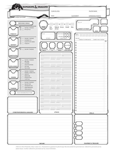 Dnd 5E Downloadable Character Sheet 的图像结果