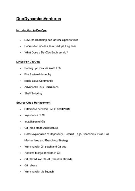 Dev Ops - Training And Internship - DuoDynamicsVentures Introduction to ...