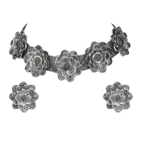 Buy Shining Diva Fashion Latest Stylish Traditional Oxidised Silver ...