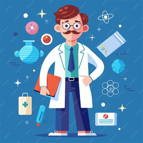 Flat Style Vector Illustration of a Medical Physicist | Premium AI-generated vector