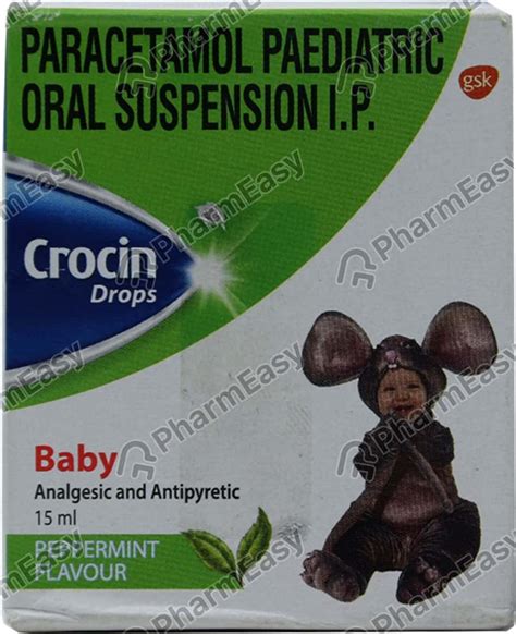 Crocin Baby Oral Drops | Peppermint Flavour: Uses, Side-effects, Price ...