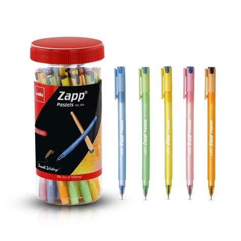 Cello Zapp Pastels Gel Pens| Pack of 25|20 Blue and 5 Black Gel Pens ...