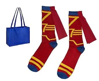 Harry Potter Mens' Gryffindor Quidditch Caped Crew Socks & Tote - 2 ...