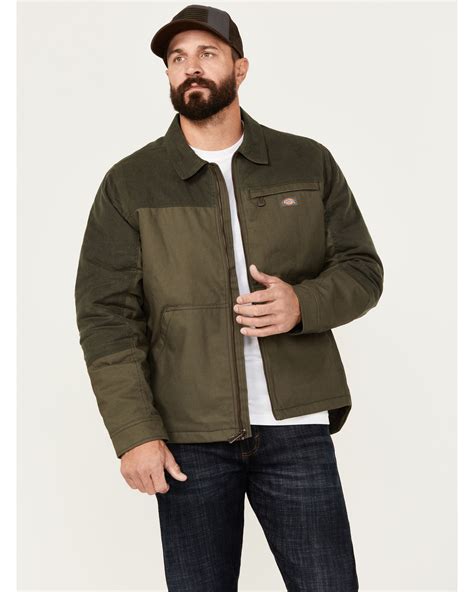 Dickies Men's Eisenhower Wax Coated Canvas Work Jacket, Moss Green