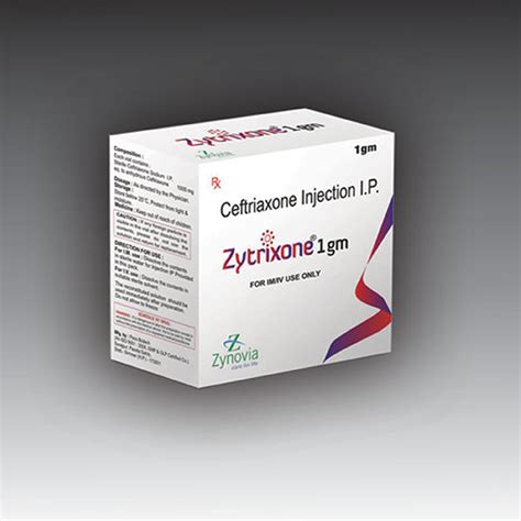 Zytrixone 1gm - Ceftriaxone Injection I.P - Zynovia Lifecare