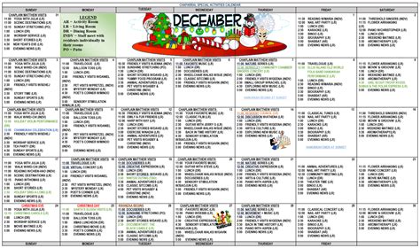December 2023 Hall Calendar - Chaparral House