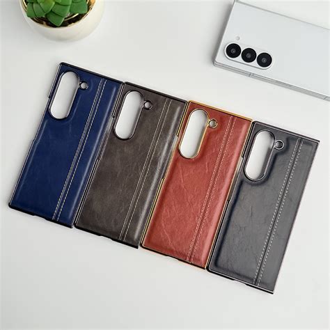 Samsung Galaxy Z Fold 6 Electroplated Chrome Leather Cover With Front ...