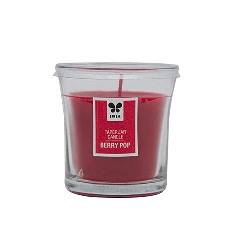 IRIS Taper Jar Candle, Berry Pop, Fruity Berry Fragrance, Elegant and ...