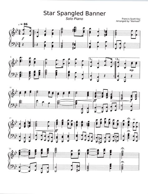 Image result for Baritone Star Spangled Banner Notes