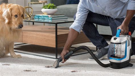 The Hoover Powerdash Go Pet Spot Cleaner Is On