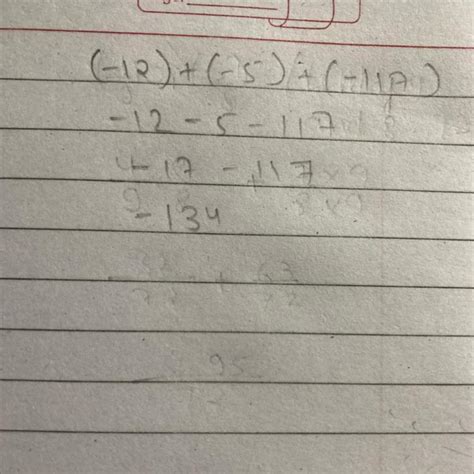 simplify (-12) + (-5) + (-117) - Brainly.in