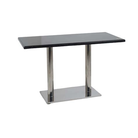 Buy Ghana SS Double Pillar Table Base Black Top For Restaurant – Gharnish