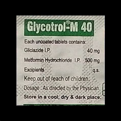 GLYCOTROL M 40MG TABLET 15'S : View Price, Combination and Alternatives ...