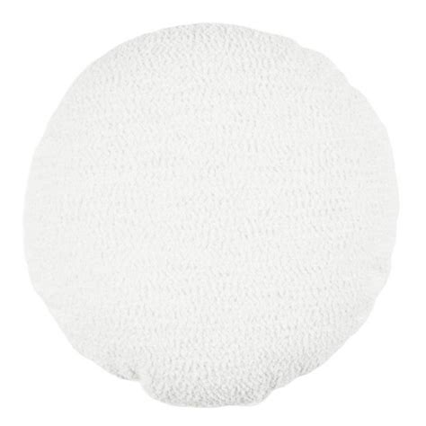 White Soft Textured Boucle Round Throw Pillow, 16"