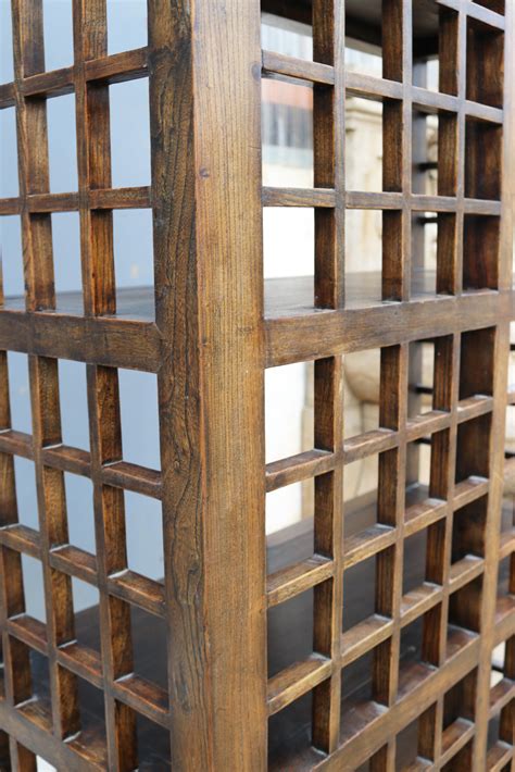 Elegant Spanish 4-Shelf Elm Grid Bookcase For Sale at 1stDibs ...
