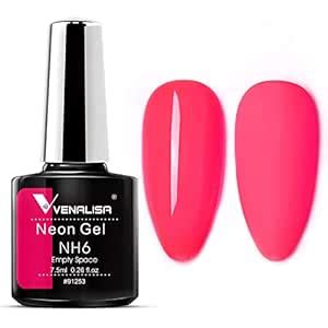 Buy VENALISA Red Neon Gel Nail Polish Summer Bright Neon Color Soak Off ...