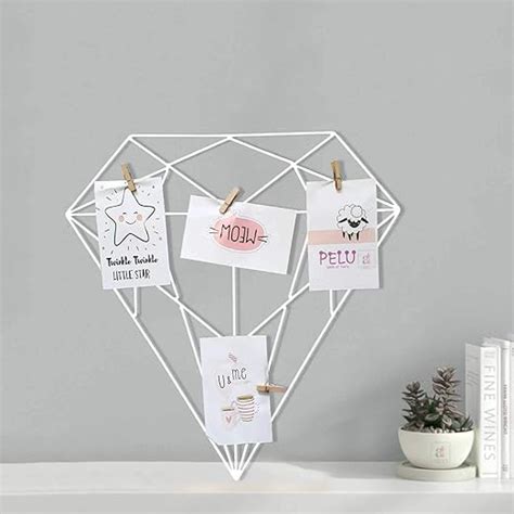 Art Street White Color Diamond Shape DIY Metal Photo grid wall for ...